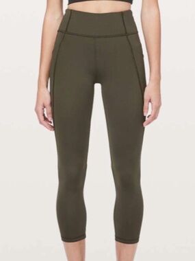 Lululemon Time To Sweat Crop 23" Dark Olive